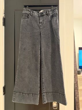 Cabi Lennox Faded Black Wide Leg High-Rise Women’s Jeans - Black Wash